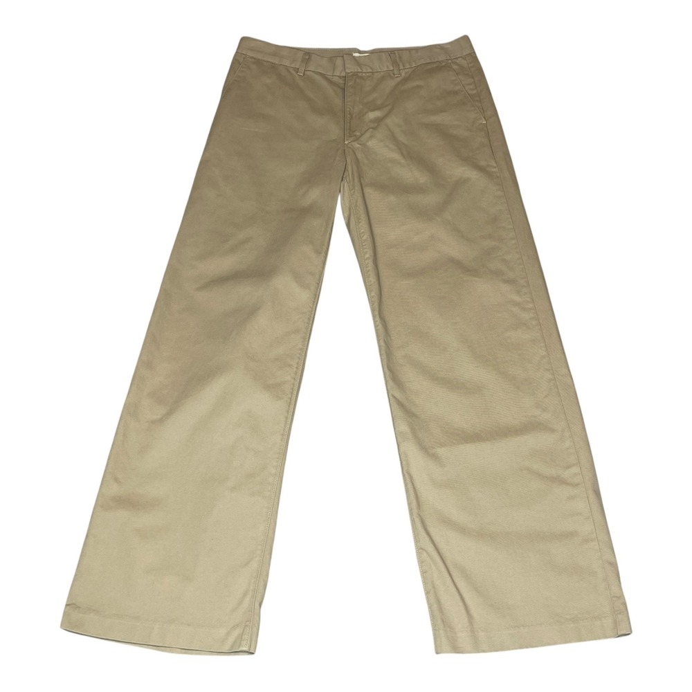 Levis Baggy Trousers Khaki Tan Wide Leg Cotton Chino Pants Womens Size‎ 30